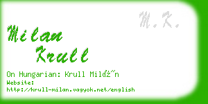 milan krull business card